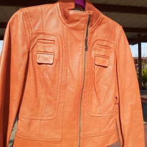 Cache Leather Coat Size Small